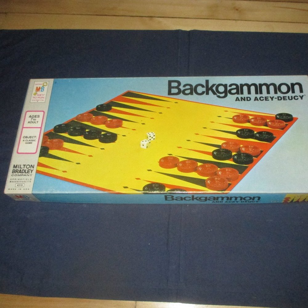 Backgammon And Acey-Deucy Board Game (Milton Bradley, 1973) (complete) Vintage1